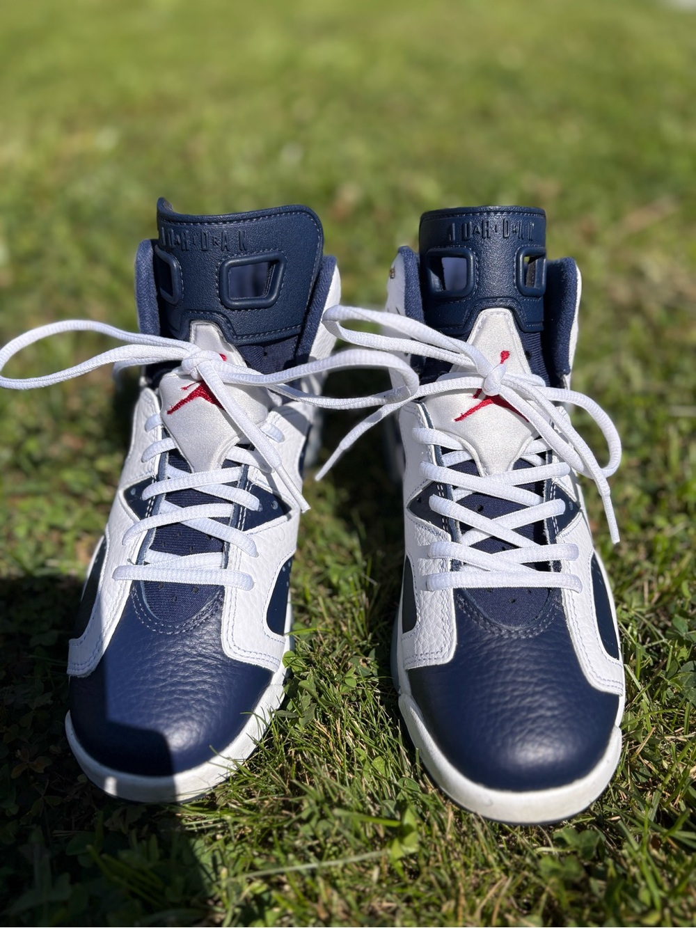 Jordan Navy White Red High-Top Basketball Sneakers